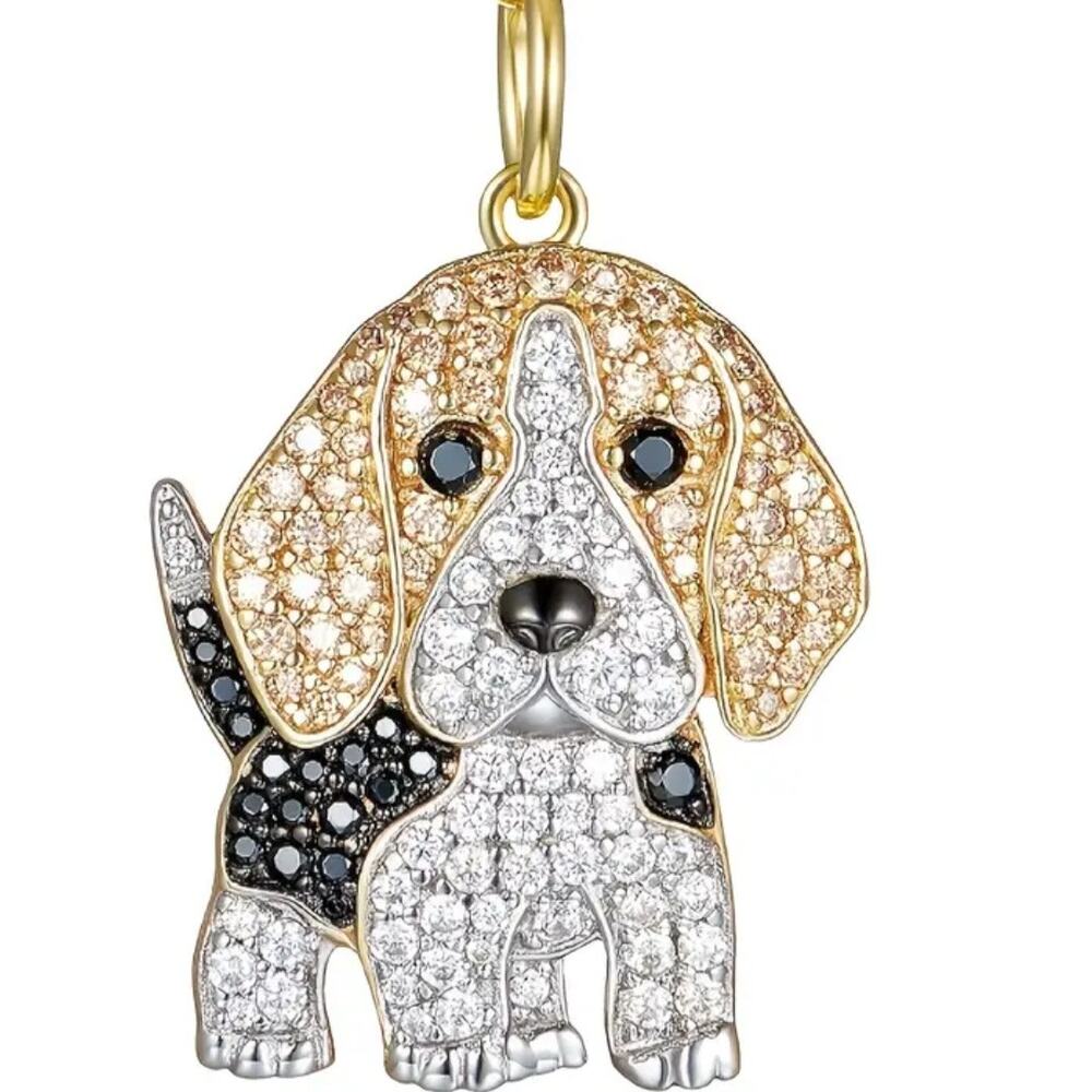 Beagle Necklace Dainty 19" Chain Gold Tone Dog Pet Puppy Fur Baby Softgirl Gift